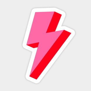 Block 3D Style Pink and Red Lightning Sticker